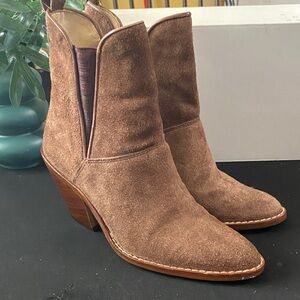 Chic Brown Suede Heeled Boots